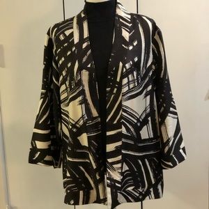 Chico’s 100%Silk Jacket.  Black and white.